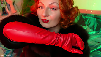 Experience The Sensation Of Glove Play In A Lengthy Asmr Video With A Stunning Redhead Model