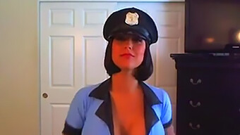 Voluptuous Policewoman Indulges In Solo Toy Play On Webcam